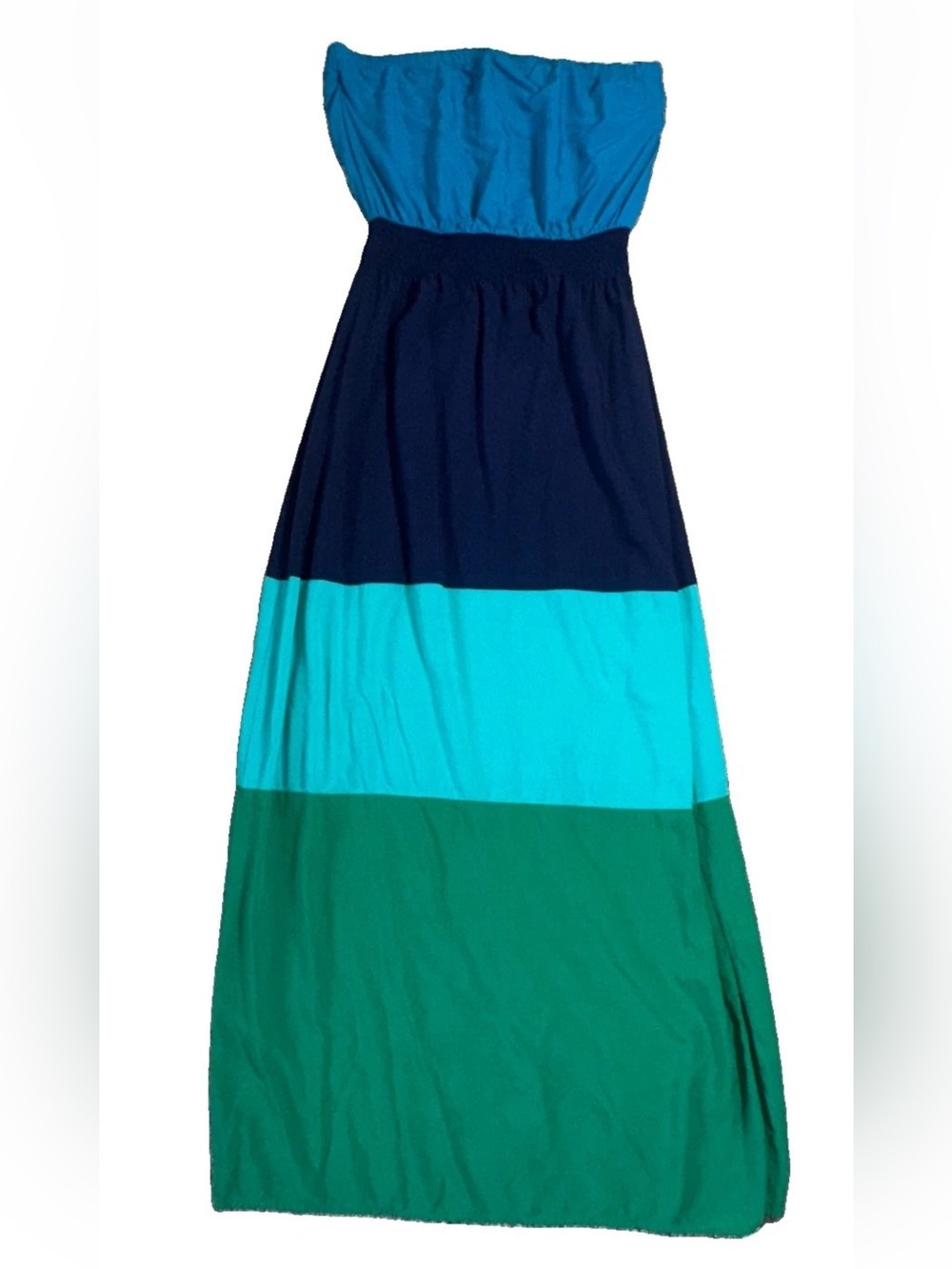 GAP Colorblock Maxi Skirt in Navy, Teal, and Green